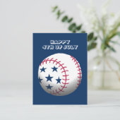 Prettig 4 juli honkbal feestdagenkaart (Staand voorkant)