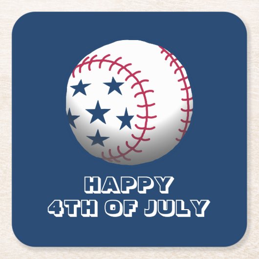 Prettig 4 juli honkbal kartonnen onderzetters (Voorkant)