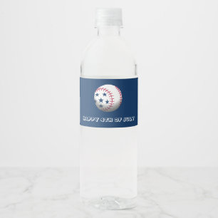 Prettig 4 juli honkbal waterfles etiket