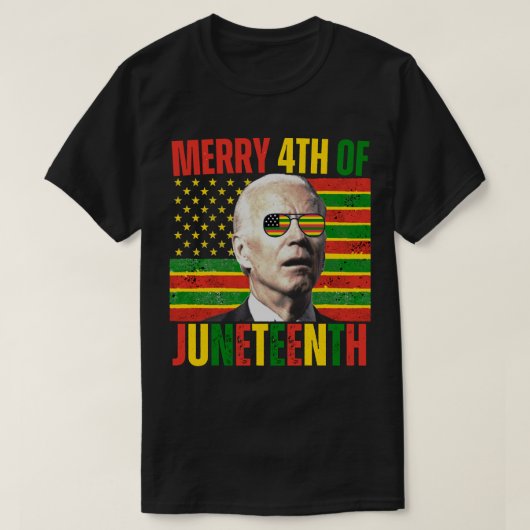 Prettig 4 juli Juneteenth Verwarde Biden T-shirt (Design voorkant)