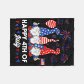 Prettig 4 juli kabouters fleece deken (Voorkant (Horizontaal))