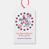 Prettig 4 juli Makelaar Patriottische Zomer Pop Do Cadeaulabel (Voorkant)