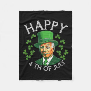Prettig 4 juli met grappige Joe Biden voor St. Pat Fleece Deken