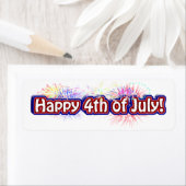 Prettig 4 juli met vuurwerk etiket (Insitu)