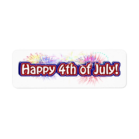 Prettig 4 juli met vuurwerk etiket (Voorkant)