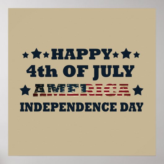Prettig 4 juli onafhankelijkheidsdag Amerika Poster (Voorkant)