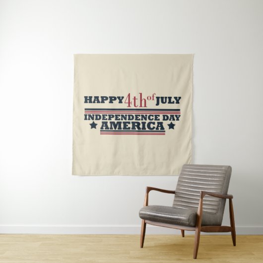 Prettig 4 juli onafhankelijkheidsdag Amerika Wandkleed (In situ)
