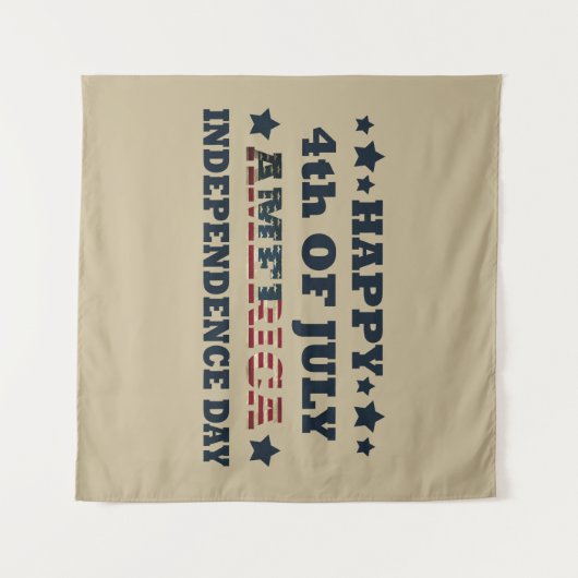 Prettig 4 juli onafhankelijkheidsdag Amerika Wandkleed (Voorkant (horizontaal))