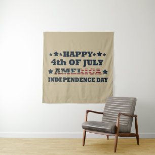 Prettig 4 juli onafhankelijkheidsdag Amerika Wandkleed