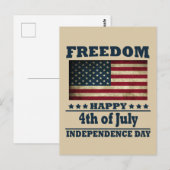 Prettig 4 juli onafhankelijkheidsdag briefkaart (Voorkant / Achterkant)