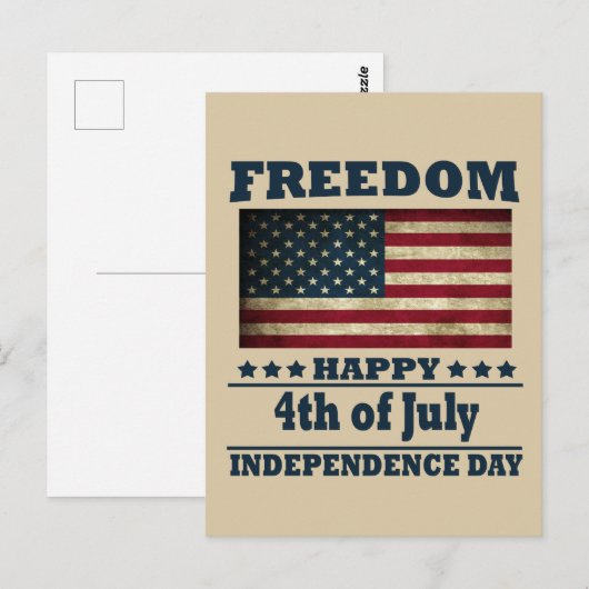 Prettig 4 juli onafhankelijkheidsdag briefkaart (Voorkant / Achterkant)