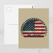 Prettig 4 juli onafhankelijkheidsdag briefkaart (Voorkant / Achterkant)