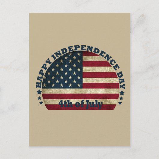 Prettig 4 juli onafhankelijkheidsdag briefkaart (Voorkant)