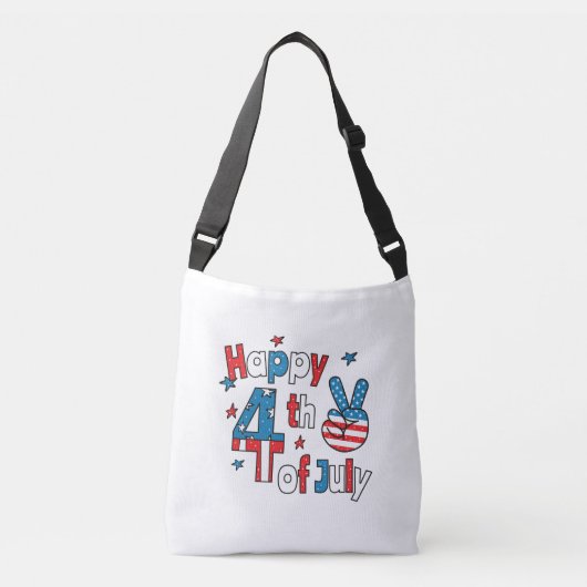 Prettig 4 juli Onafhankelijkheidsdag Crossbody Tas (Voorkant)