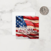 Prettig 4 juli - Onafhankelijkheidsdag Notitiekaartje (Voorkant / Achterkant in situ)