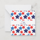 Prettig 4 juli /Onafhankelijkheidsdag Notitiekaartje (Voorkant)