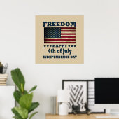 Prettig 4 juli onafhankelijkheidsdag poster (Thuiskantoor)