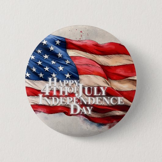 Prettig 4 juli - Onafhankelijkheidsdag Ronde Button 5,7 Cm (Voorkant)