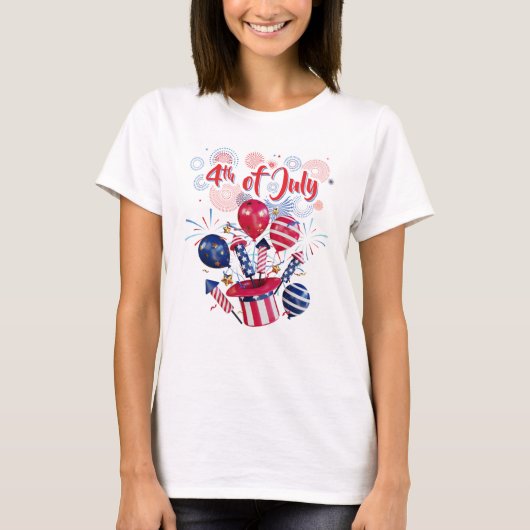 PRETTIG 4 JULI ONAFHANKELIJKHEIDSDAG T-SHIRT (Voorkant)