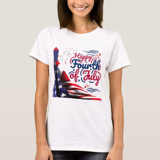 PRETTIG 4 JULI ONAFHANKELIJKHEIDSDAG T-SHIRT (Voorkant)