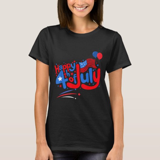 Prettig 4 juli onafhankelijkheidsdag usa 4 juli t-shirt (Voorkant)
