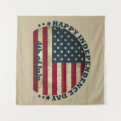 Prettig 4 juli onafhankelijkheidsdag wandkleed (Voorkant (horizontaal))