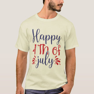 Prettig 4 juli Patriotische typografie T-shirt