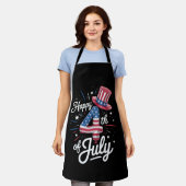 Prettig 4 juli Patriottische Amerikaanse Vlag VS Schort (Gedragen)