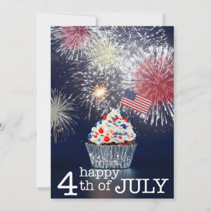 Prettig 4 juli Patriottische Vuurwerk VS Feestdagenkaart