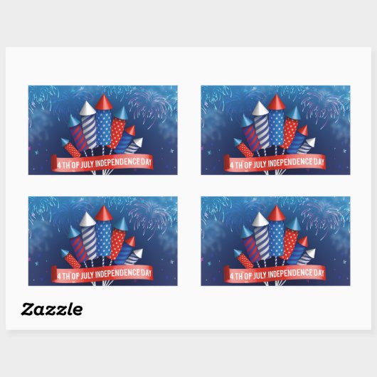 Prettig 4 juli rechthoekige sticker (Vel)