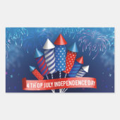 Prettig 4 juli   rechthoekige sticker (Voorkant)
