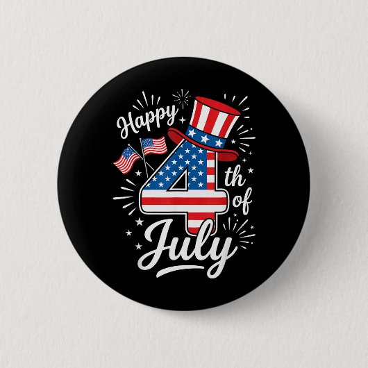 Prettig 4 juli ronde button 5,7 cm (Voorkant)