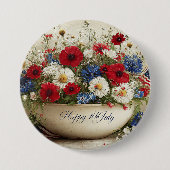 Prettig 4 juli ronde button 7,6 cm (Voorkant)
