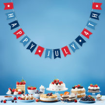Prettig 4 juli Rood Wit Blauw Letter