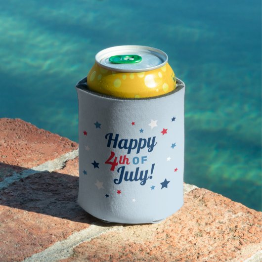 Prettig 4 juli Rood Wit en Blauw Patriottisch Blikjeskoeler (Insitu Zwembad)
