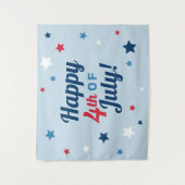 Prettig 4 juli Rood Wit en Blauw Patriottisch Wandkleed (Voorkant)