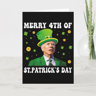 Prettig 4 juli St. Patrick's Day Groovy Joe Biden Kaart