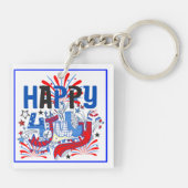 Prettig 4 juli Vuurwerk NL-63261 Sleutelhanger (Achterkant)
