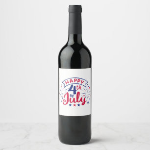 Prettig 4 juli. wijn etiket