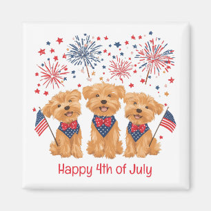 Prettig 4 juli Yorkie Honden Magneet