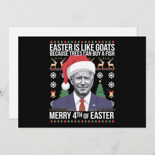 Prettig 4de Pasen Funny Biden Verschrikkelijke Ker Feestdagenkaart (Voorkant / Achterkant)