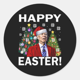 Prettig 4de Pasen Grappige Joe Biden Kerstmis Leli Ronde Sticker