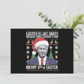 Prettig 4e Pasen Funny Biden Lelijk Kerstfeest Feestdagenkaart (Staand voorkant)