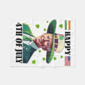 Prettig 4e Pasen Grappige Joe Biden St Patricks Da Fleece Deken (Voorkant (Horizontaal))