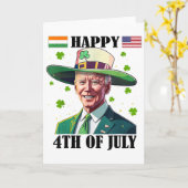 Prettig 4e Pasen Grappige Joe Biden St Patricks Da Kaart (Gele Bloem)