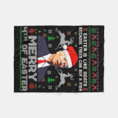 Prettig 4e Pasen Leuk Biden Lelijk Kerstmannen Fleece Deken (Voorkant (Horizontaal))