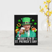 Prettig 4e St. Patrick's Day Grappige Trump Leprec Kaart (Gele Bloem)