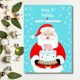 Prettig 70e verjaardags Kerstfeest Kerstman  Kaart