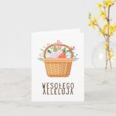 Prettig Alleluja, Pools Gelukkig Pasen  Kaart (Gele Bloem)