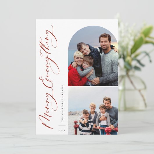 Prettig Alles 2 Foto Familie Feestdagenkaart (Staand voorkant)